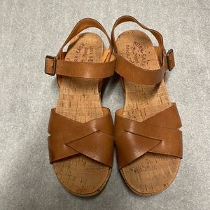 Kork-Ease Myrna Strap Banded Learher and Kork Wedge Sandals